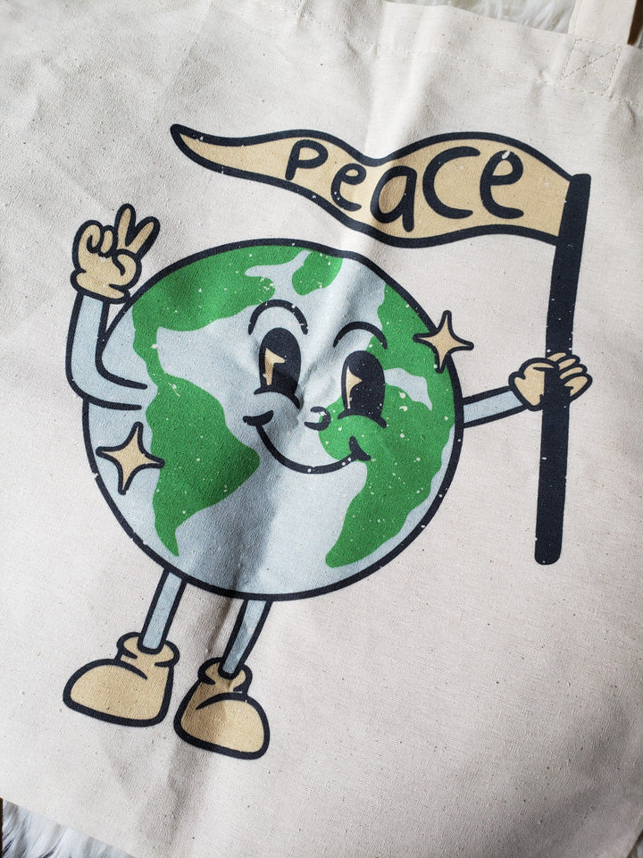 peace on earth tote bag