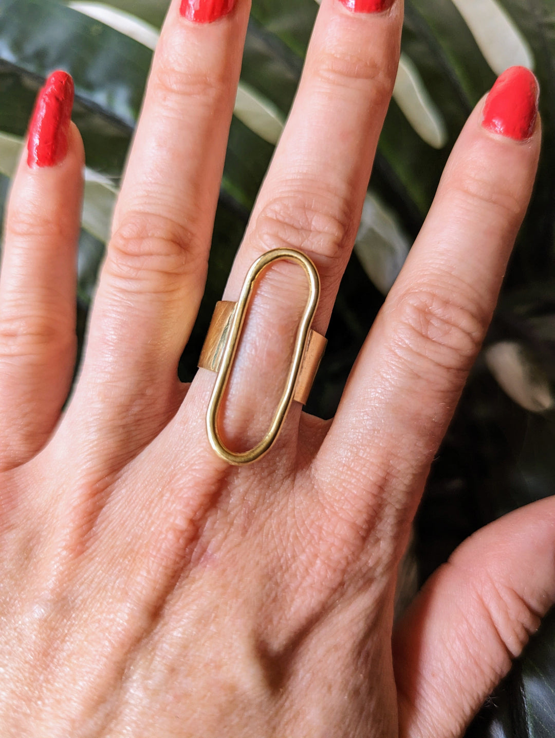 Wide Band Oval Ring